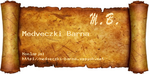 Medveczki Barna névjegykártya